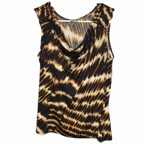 Worthington Tops - WORTHINGTON Stretch waterfall black sleeveless top